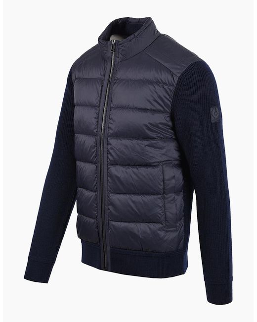 Belstaff Blue Compound Cardigan Jacket Dark Ink for men