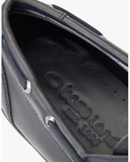 Base London Blue London Stern Boat Shoes for men