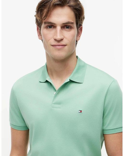 Tommy Hilfiger Green Liquid Cotton Reg Polo L1A Cut Grass for men