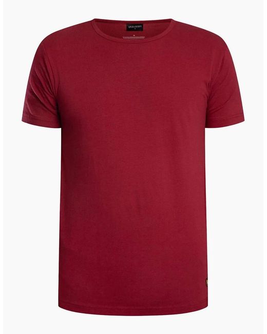 Lyle & Scott Red Charlie T-Shirt & Shorts Lounge Set, Burgundy for men