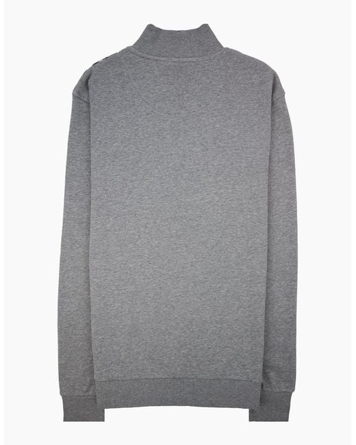 Aquascutum Gray Cc Shoulder 1/4 Zip Sweatshirt Light Melange 05 for men