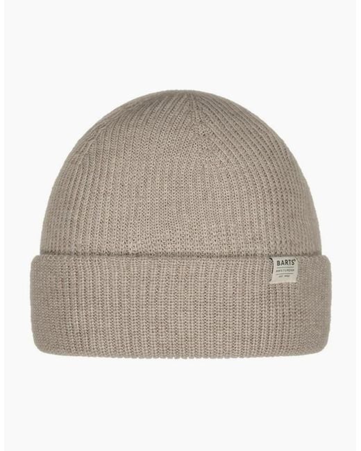 Barts Gray Stonel Stretchy Cuffed Beanie Hat for men