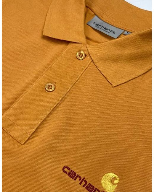 Carhartt Brown Sunset American Script Polo Shirt for men