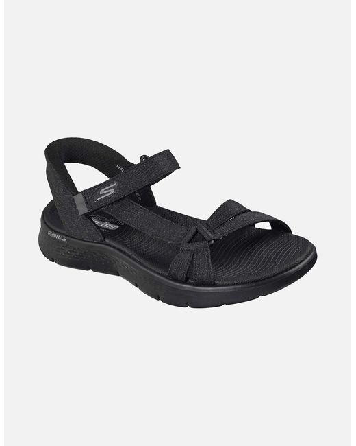 Skechers Go Walk Black Flex Illuminate Textile Standard Sandals