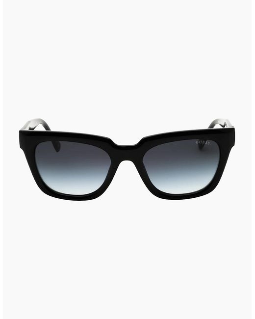 Guess Black Shiny Gradient Smoke Sunglasses for men