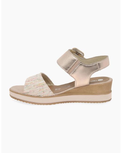 Remonte White Capri Wedge Heel Sandals