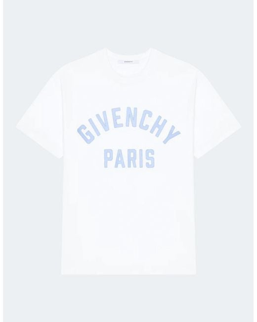 Givenchy White Embroidery T Shirt for men