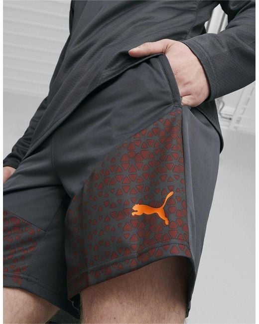 PUMA Gray Training Shorts Football Short for men
