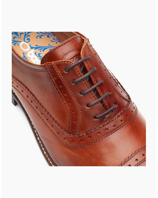 Base London Red London Ascot Oxford Leather Burnt Tan Oxford Shoes for men