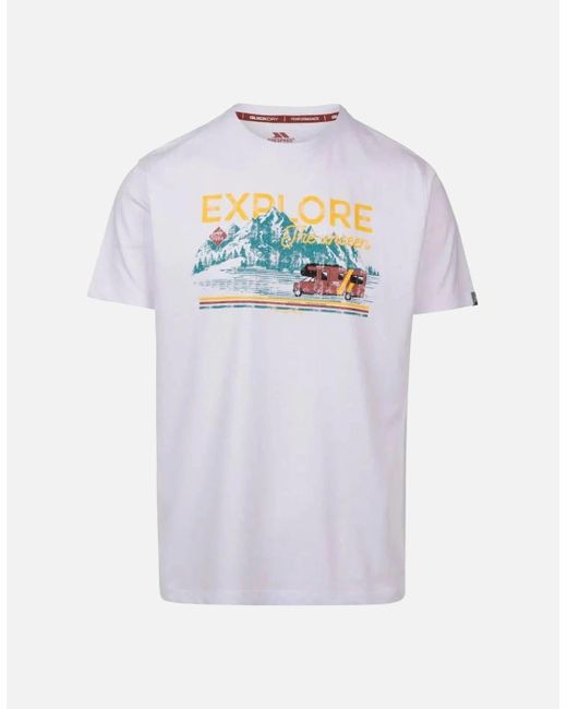 Trespass White Thelon Printed Casual T-Shirt for men