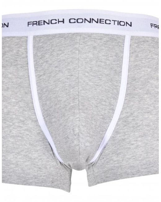 French Connection White 3-Pack Contrast Piping Boxer Trunks for men