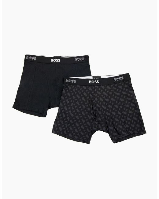 Boss Black Two Pack Of Boxer Briefs With Logo Waistbands 001 for men