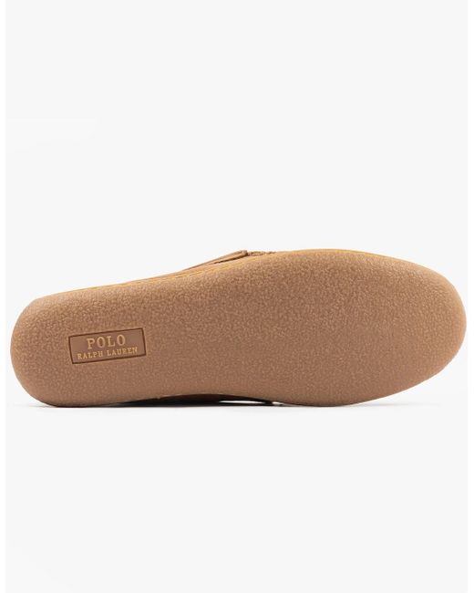 Polo Ralph Lauren Brown Brenan Slippers Tan Washed Twill for men