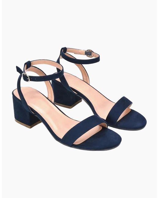 XY London Blue Ladies Gemma Strappy Low Block Heel Sandals