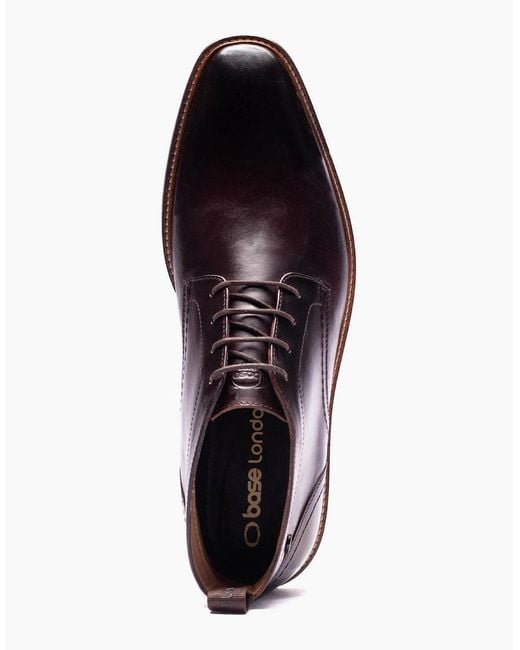 Base London Purple London Belgrave Leather Washed Ankle Boots for men