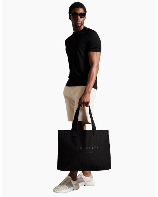 Ted Baker Black Lukkee Canvas Beach Bag for men