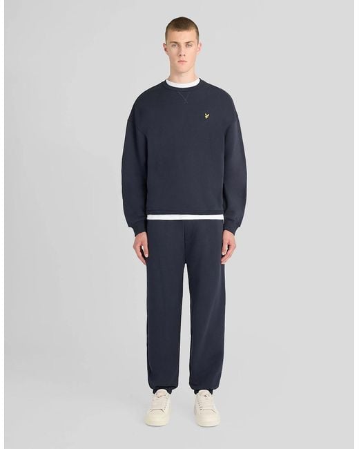 Lyle & Scott Blue Heavyweight Loopback Cotton Joggers for men