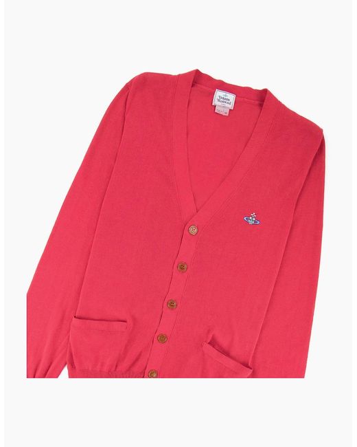 Vivienne Westwood Pink Orb Logo Knitted Cardigan for men