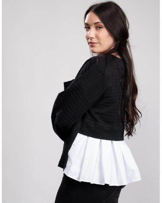 French Connection Black Fredia Jersey Scoop Pleat Back