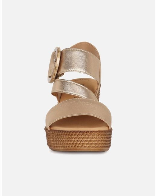 Gabor White Drama Wedge Heel Sandals