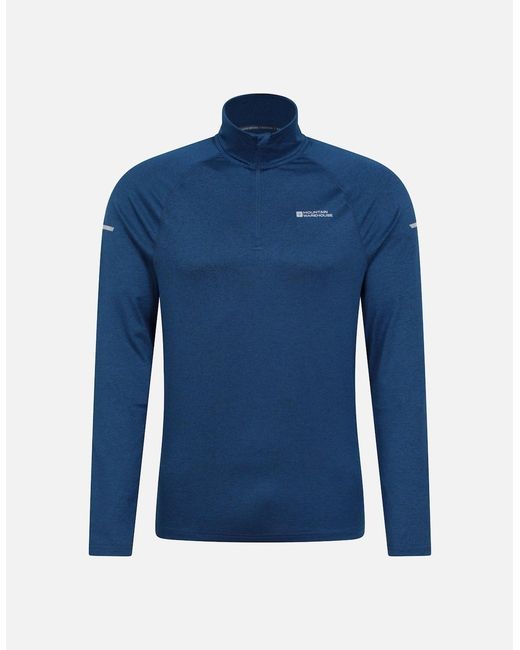 Mountain Warehouse Blue Echo Melange Recycled Half Zip Midlayer for men