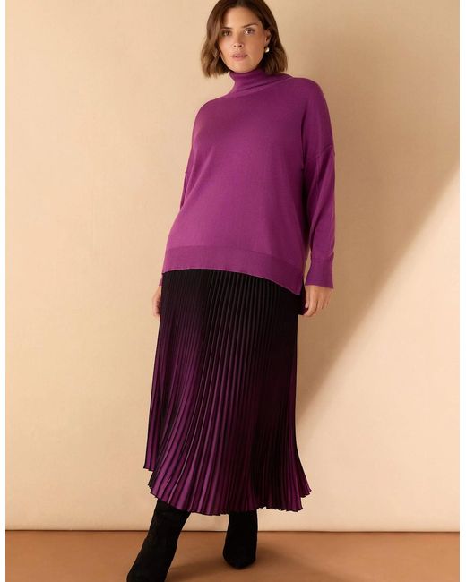 Live Unlimited London Purple Roll Neck Knit Jumper