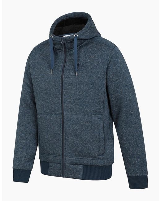 Mountain Warehouse Blue Nevis Ii Faux Fur Hoodie for men