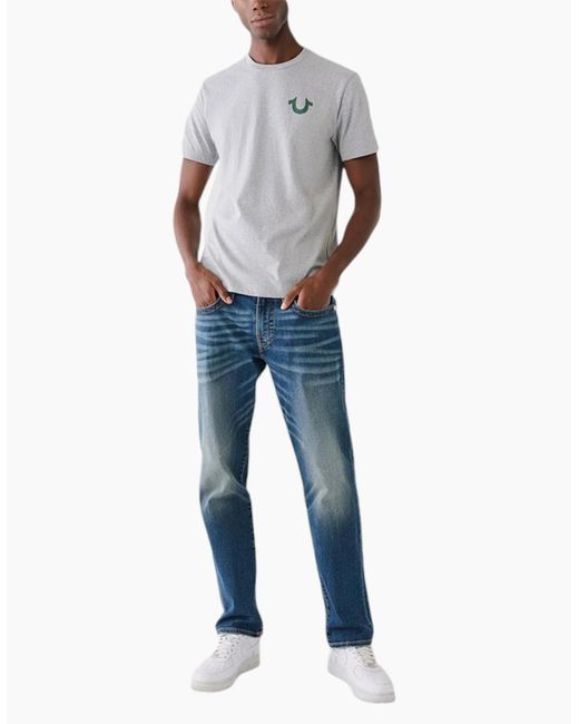 True Religion White 107998 T Shirts Short Sleeve Buddha Face Summer Crew Neck Tee for men