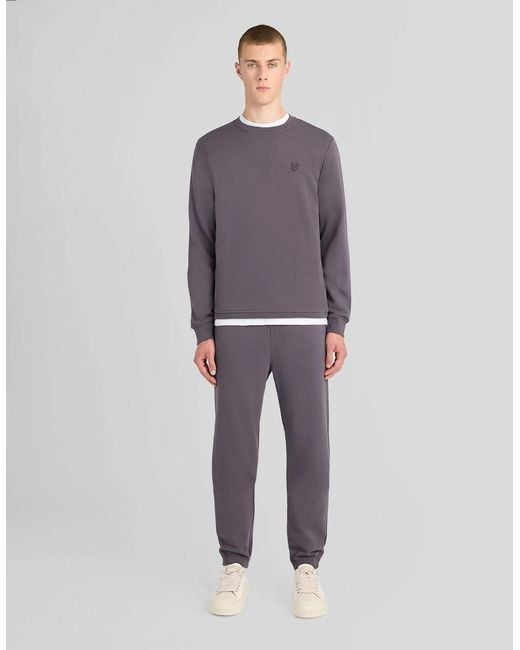 Lyle & Scott Gray Superfine Cotton Crew Neck Sweatshirt for men