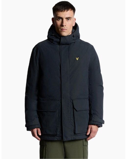 Lyle & Scott Blue Lyle & Scott Dark Membrane Parka for men