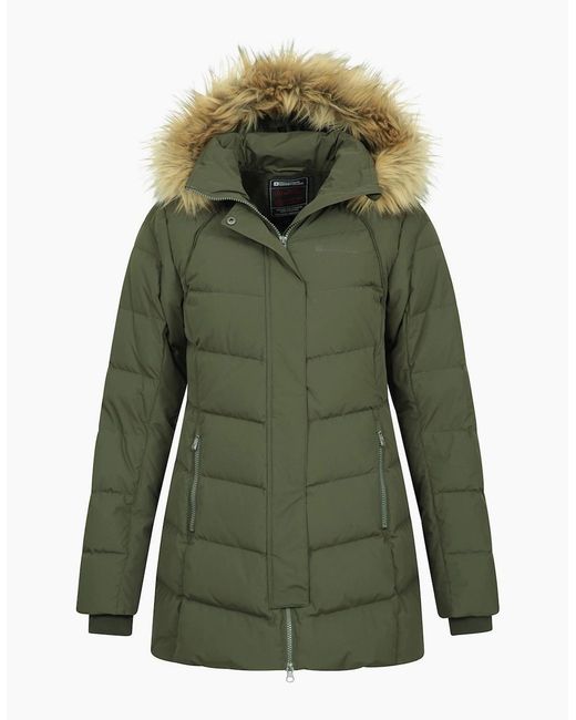 Mountain Warehouse Green Ladies Isla Ii Long Down Jacket