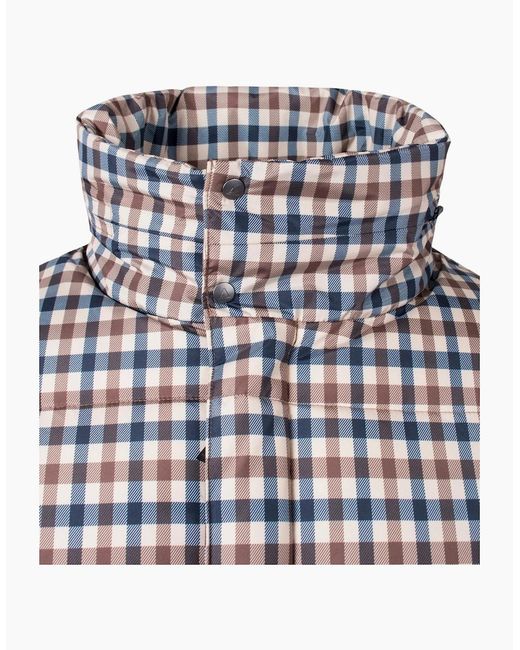 Aquascutum Gray Active Puffer Check Jacket for men