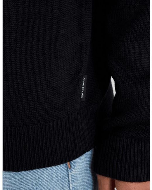 ARMANI EXCHANGE Blue Ribbed Knit Knitwear Jumper for men