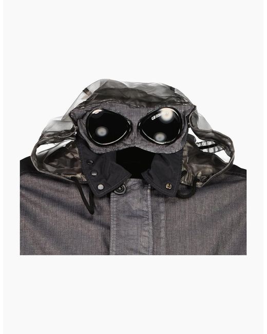 C P Company Black Rafia Mille Goggle Jacket for men