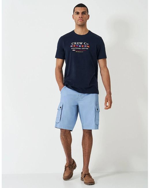 Crew Blue Formby Stretch Cargo Shorts Dusk for men