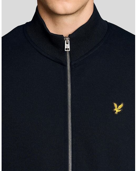 Lyle & Scott Blue Lyle & Scott Pique Full Zip Sweatshirt for men