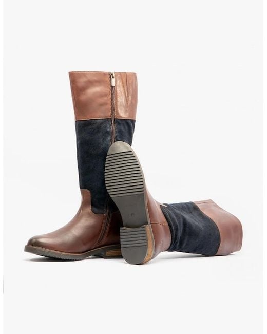 Hush Puppies Blue Kitty Leather Boots