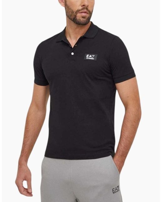 Armani Black Polo Shirts Slim Fit Short Sleeve Cotton for men