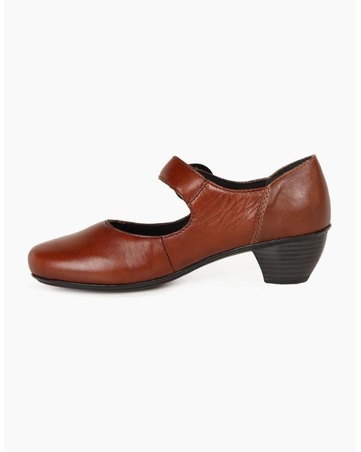 Rieker Brown Twirl Mary Jane Court Shoes