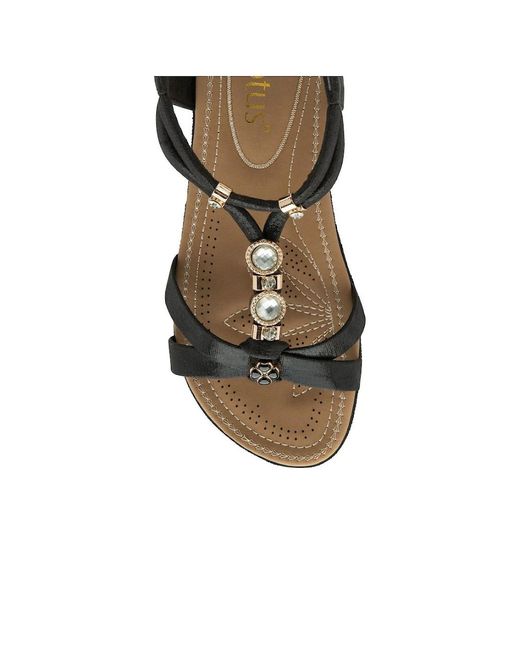 Lotus Black Bettina Sandals