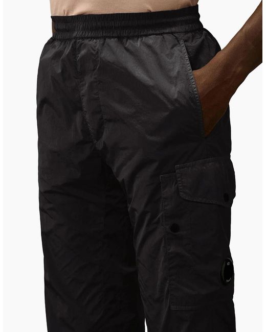 C P Company Black Chrome-R Lens Cargo Pants for men
