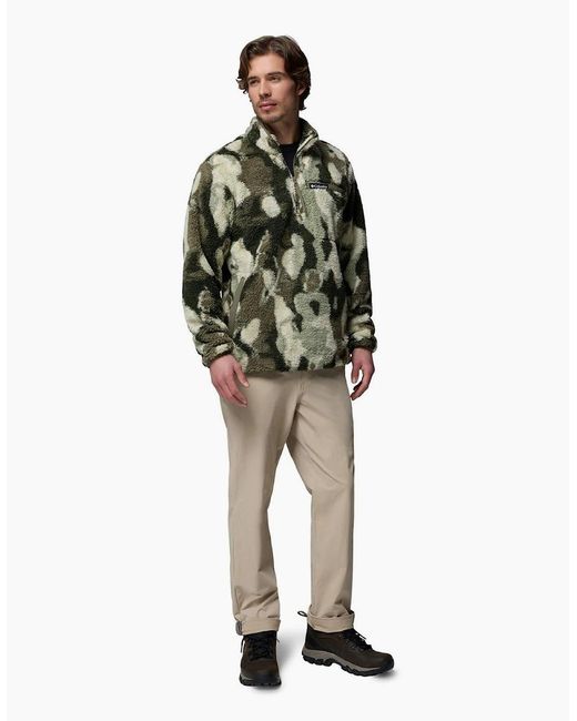 Columbia Green Rugged Ridge High Pile Half Zip Fleece Pullover for men
