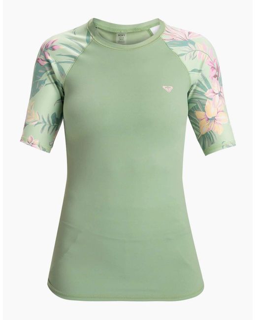 Roxy Green Into The Sun Short Sleeve Rash Vest