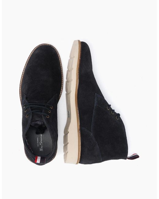 Ben Sherman Blue Hampton Suede Boots for men