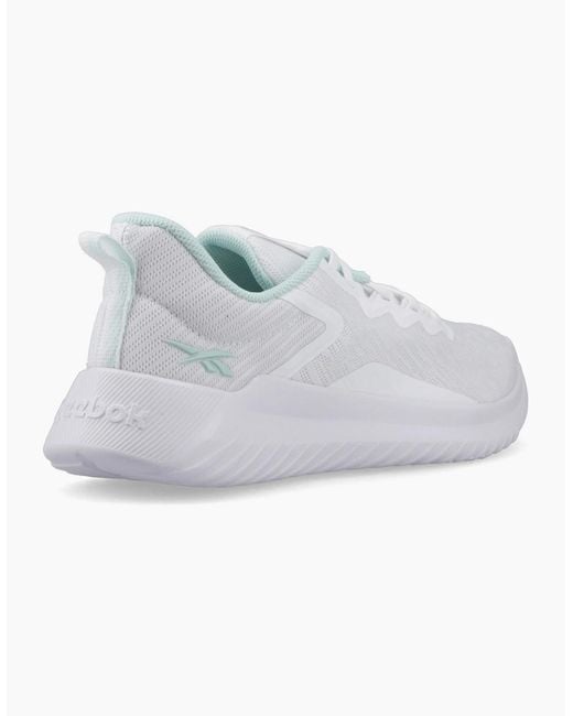 Reebok White Fluxlite Ii Textile Ftwr/Glitch Aqua Trainers