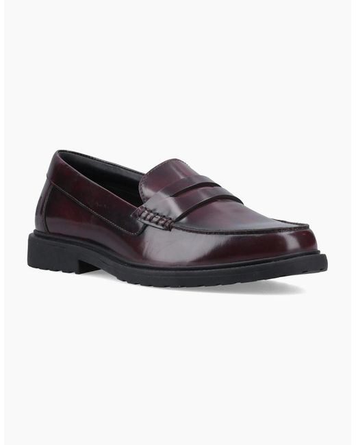 Hush Puppies Purple Verity Slip On Leather Plum Loafers