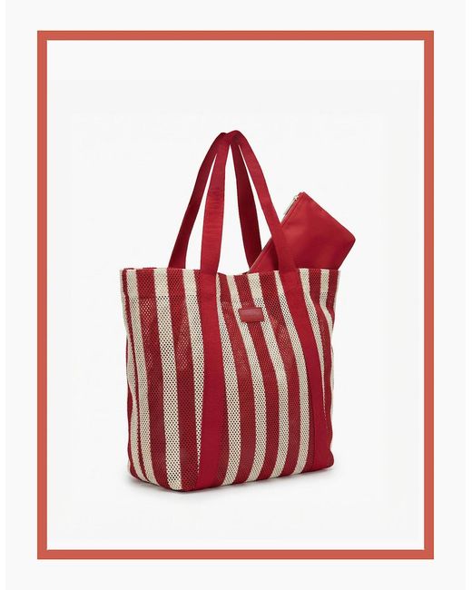 Nooki Design Red Hackney Stripe Shopper Bag