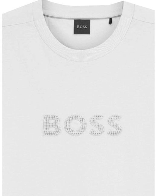 Boss White Terrace Logo T-Shirt for men