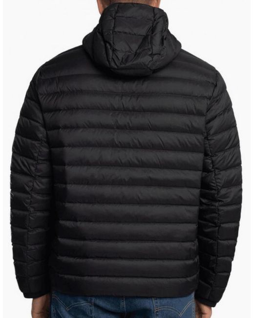 ARMANI EXCHANGE Black Full Zip Fine Padded Hooded Jacket for men