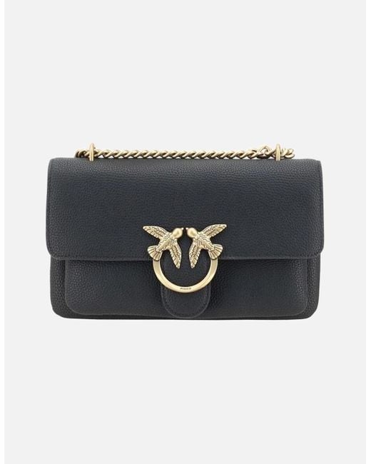 Pinko Black Love One Shoulder Bag With Chain Strap